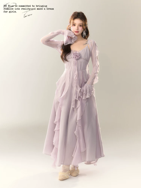 BB BLUE - Manta Rose Heavy Ruffle Dress - Image 5